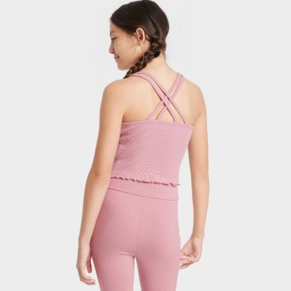 Pink Ribbed Crop Tank - Picture 2 of 5